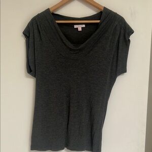 Romeo & Juliet Couture Charcol Grey Vintage Y2K Cowl Neck T-Shirt M